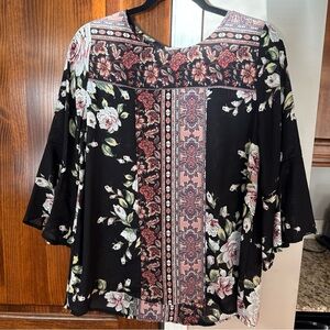 ODDY Black Floral Patterned Blouse